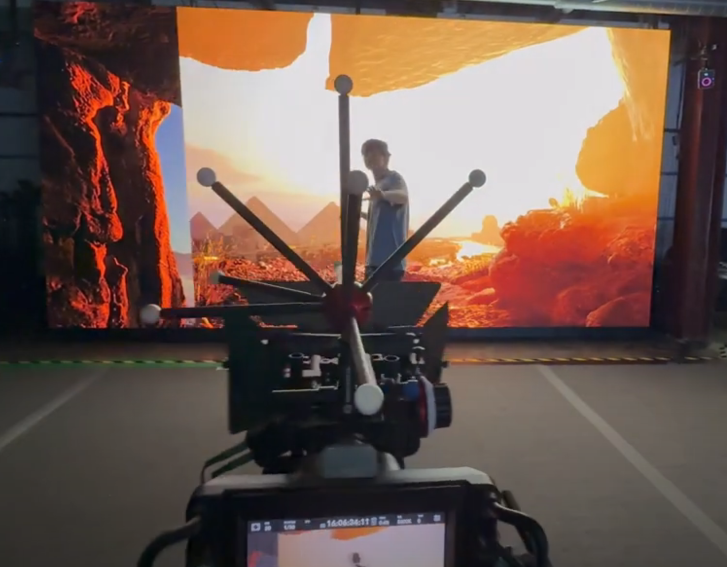 LED wall running nDisplay during a Reverie production shoot